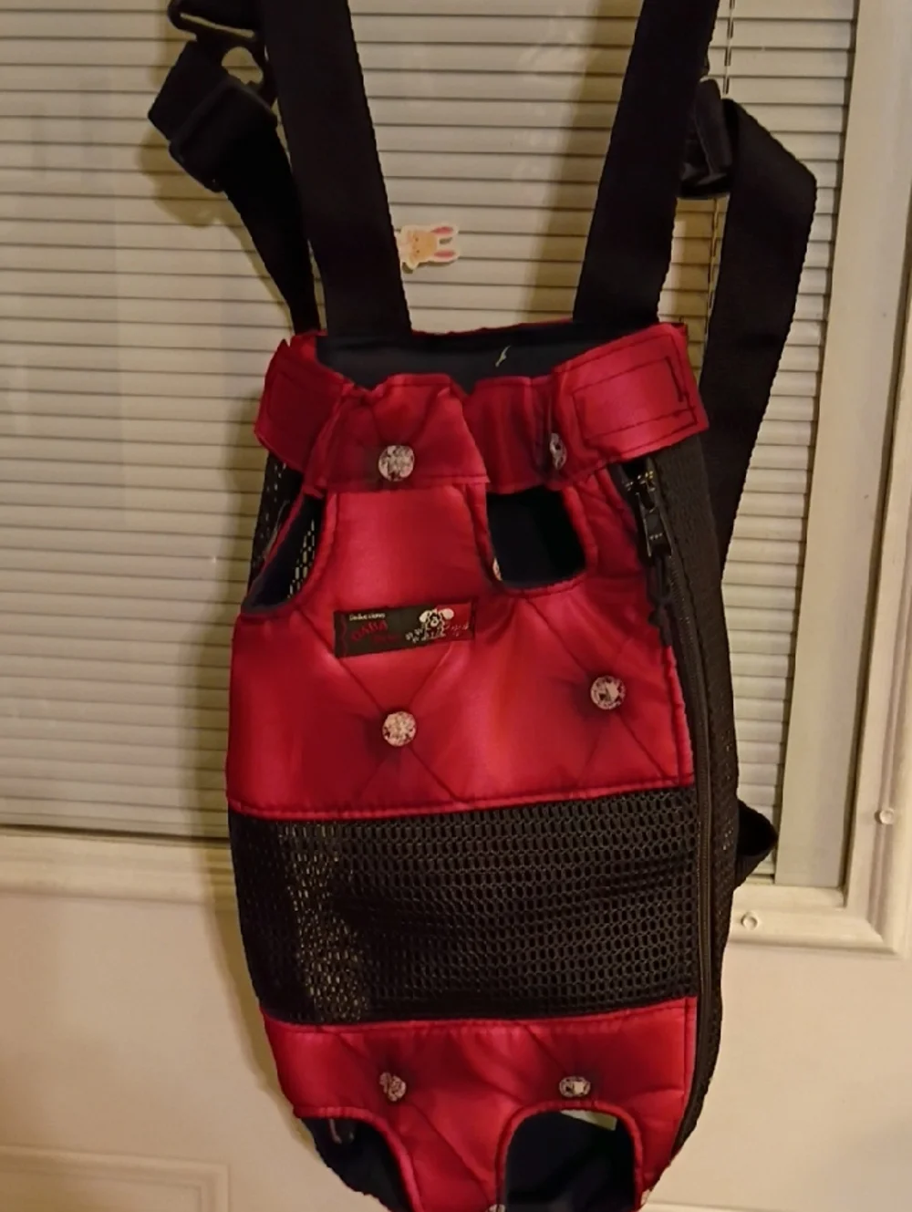 Red Quilted Pet Carrier Backpack